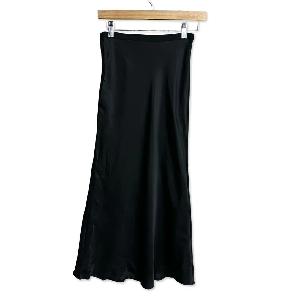 Anine Bing silk bar skirt bias cut midi Revolve XS